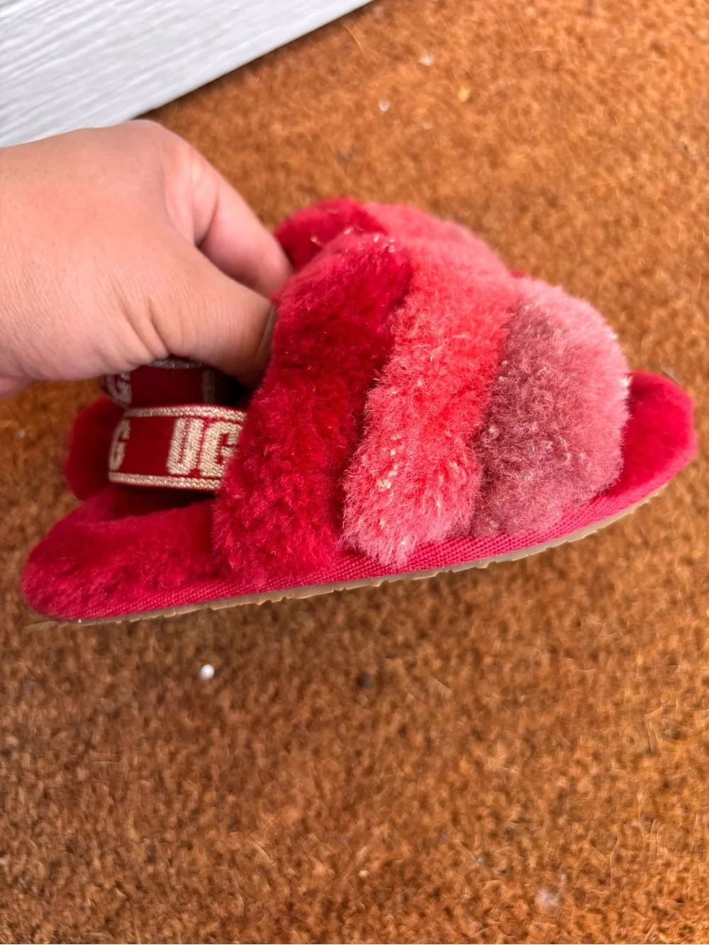 Ugg Fluff Yeah Metallic Sparkle slippers
